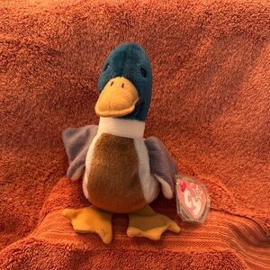 Ty Beanie Babies - Jake the Mallard Duck - Retired 1997 plush toy w/tags